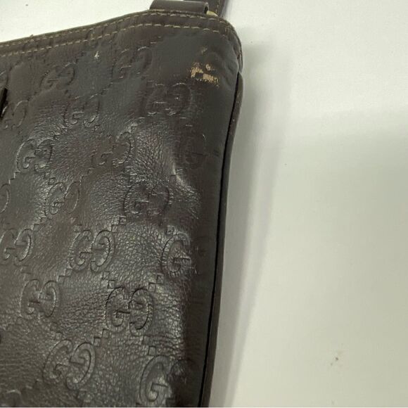 Gucci Dark Brown Guccissima Leather Crossbody Bag - Picture 9 of 11